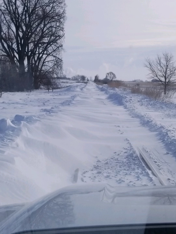Snow drifted over tracks throughout the network including this stretch located in UP's Northern Region.
