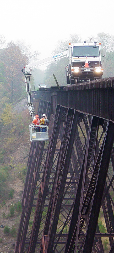 A snooper truck allows bridge inspectors to more easily and safely examine structures.