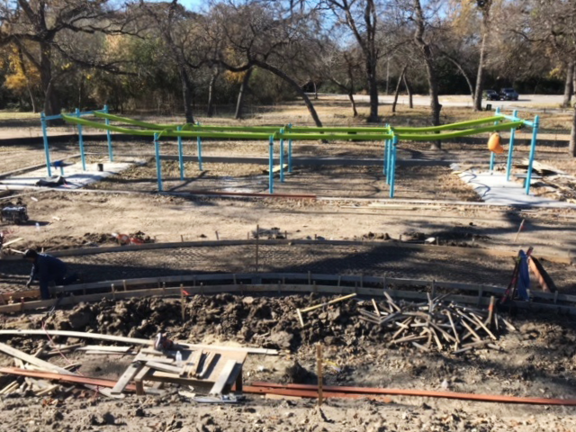Dream Park construction began in September with equipment installation, followed by rubber surfacing, sidewalk and fence work.