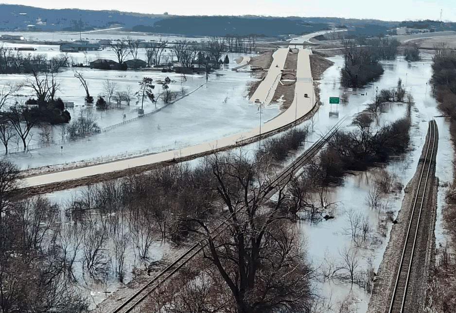 The Platte River bridge was submerged as a result of the 2019 flood.