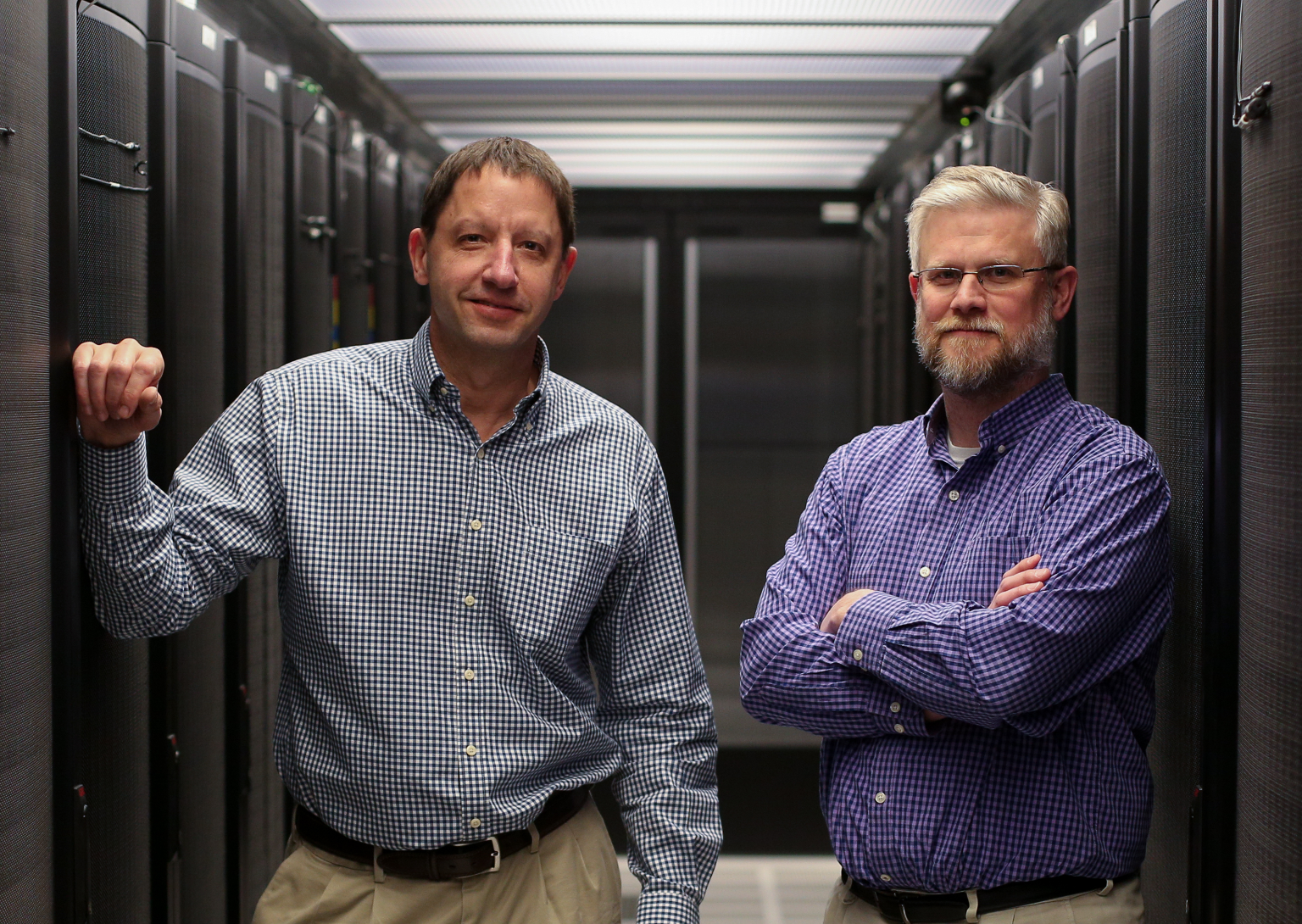 Mike Mike Pfeifer and Bill Sheesley in Union Pacific’s 35,000 sq. ft. Omaha data center