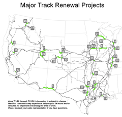 Major track renewal projects map thumbnail