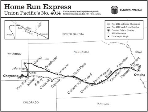 2023 Home Run Express Route Map for Big Boy No. 4014 | S