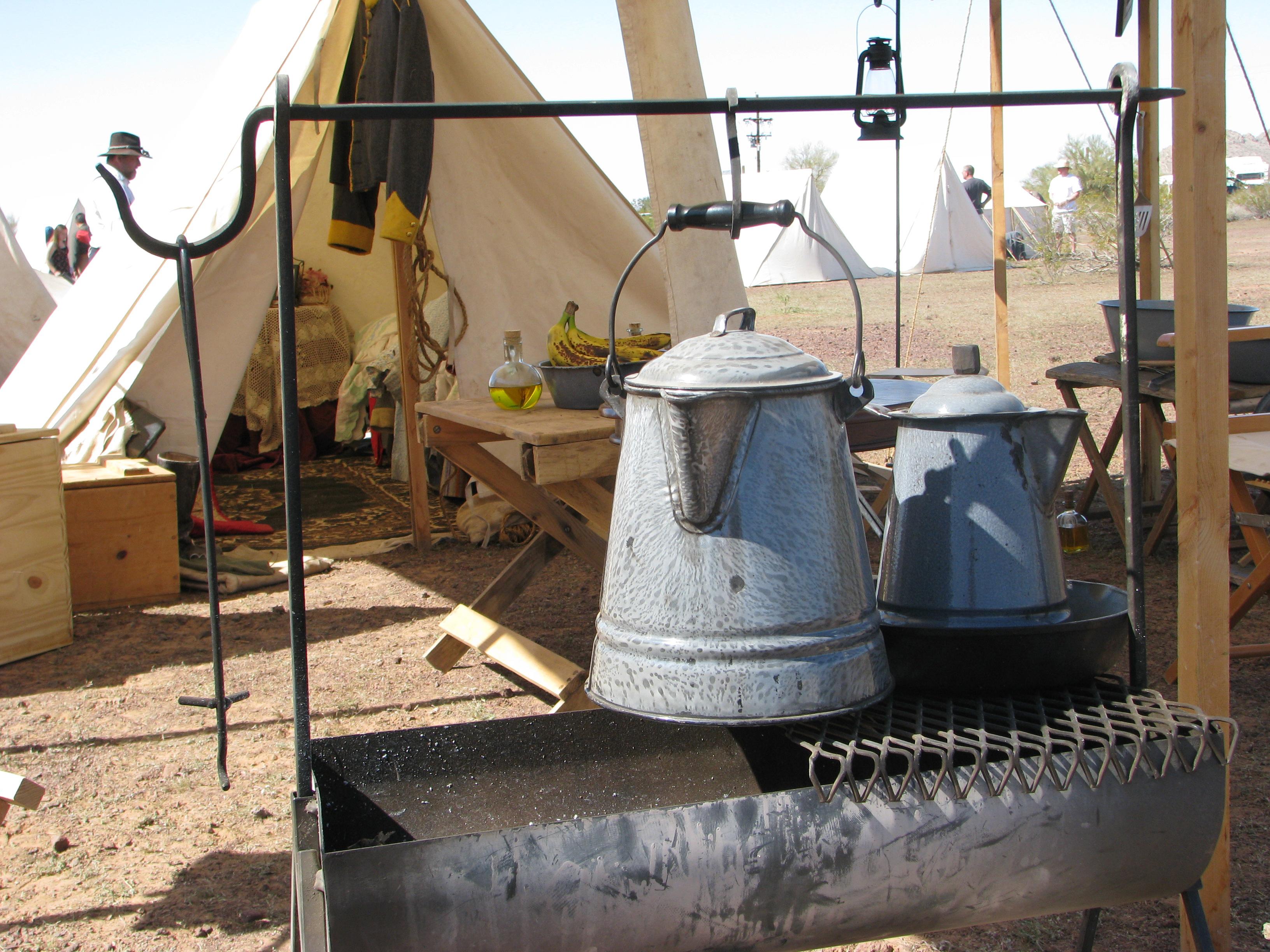 Coffee pots used at Picacho re-enactment