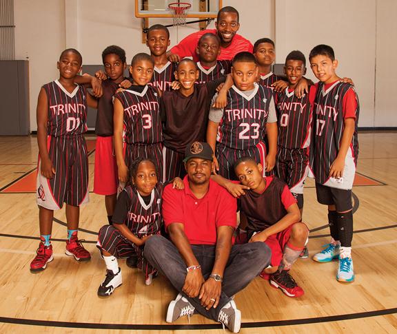 Darrell Henry with Basketball Team