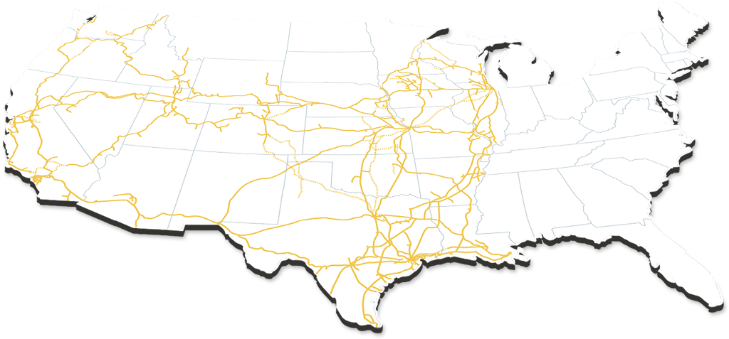 UP United States route map
