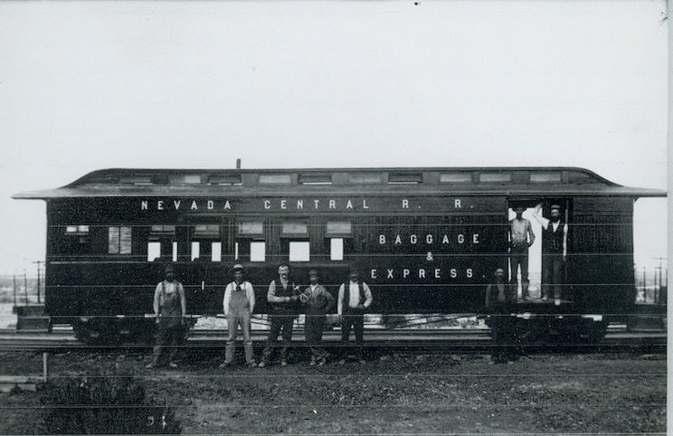 A Nevada Central Railroad train crew