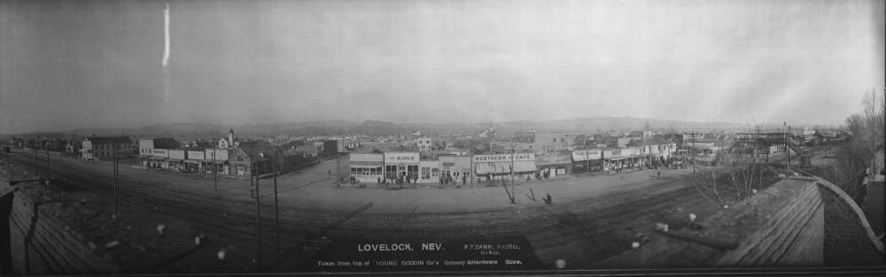 A panoramic view of the city of Lovelock, Nevada, 1890