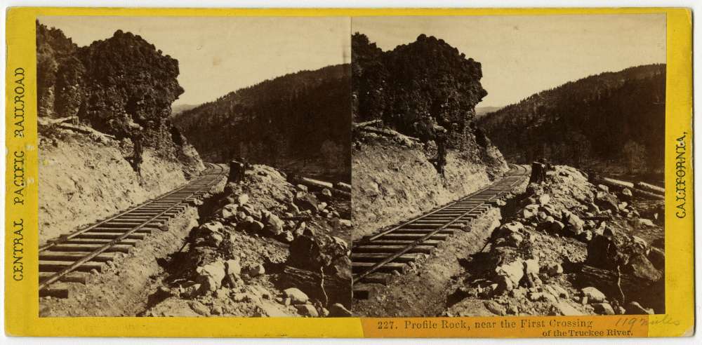 A Stereo card showing tracks running along Profile Rock