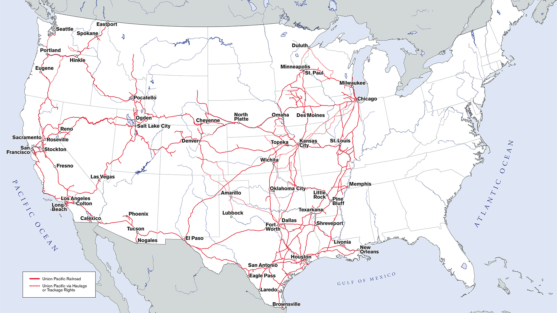 Union Pacific system map