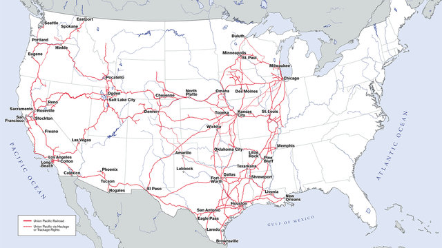 Union Pacific route map