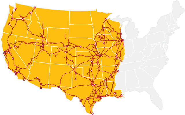 Union Pacific railroad conections in USA