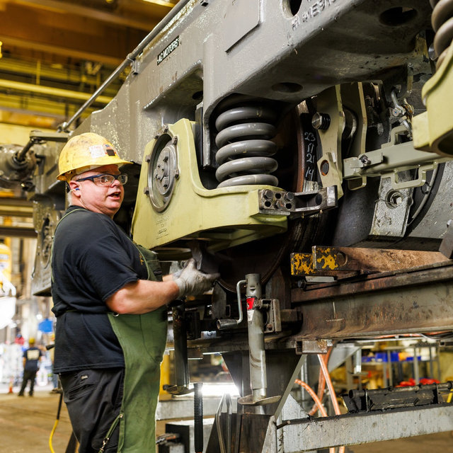 Employees working at Jenks Locomotive Shop.