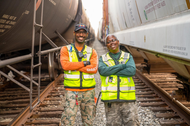 Oba Glasgo (left) and Jan Yates at Lloyd Yard, Texas.