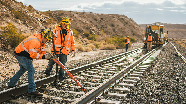 Men working on a track