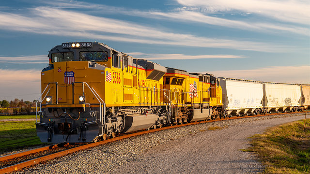 Union pacific's 8568 locomotive on track