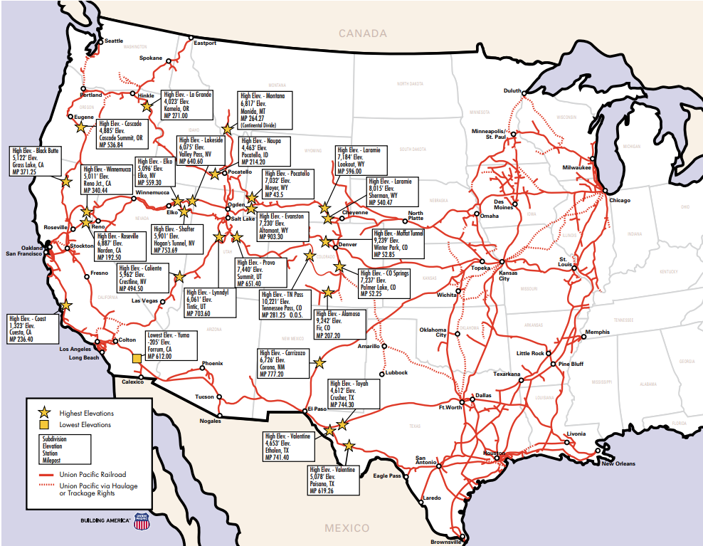 Highest Elevations | Union Pacific