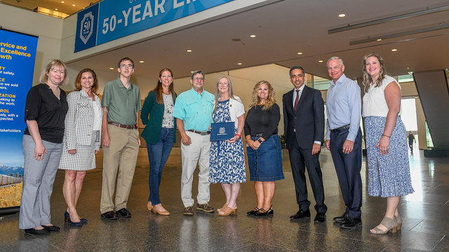 Rita Pfingsten with members of the UP tech team