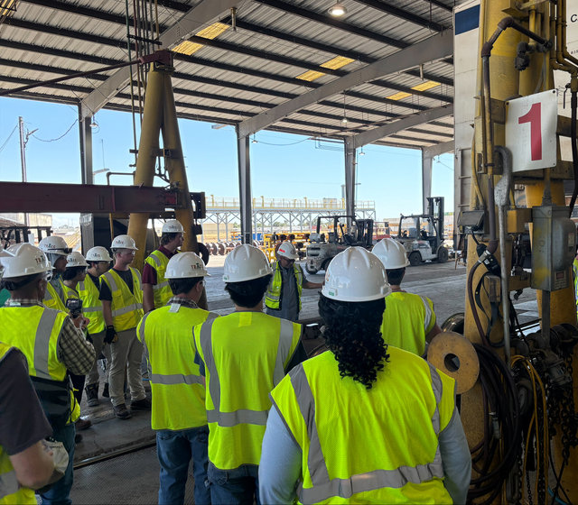 TRACC students get a look at rail operations at Union Pacific’s Stockton, California, car shop. 
