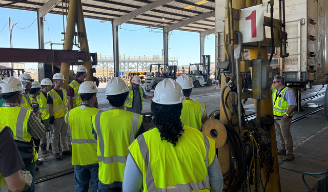TRACC students get a look at rail operations at Union Pacific’s Stockton, California, car shop. 