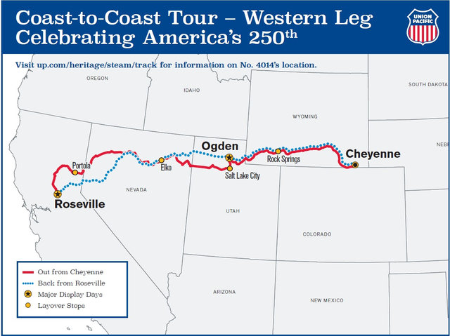 Big Boy Western Tour leg map