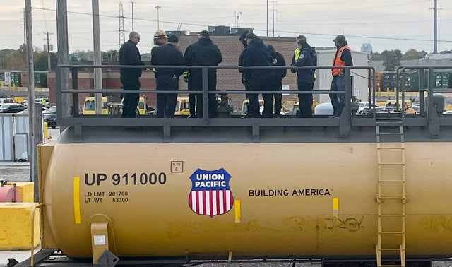 First responders participate in Union Pacific’s Tank Car Safety and Rail Emergency Response course in Northlake, Illinois.