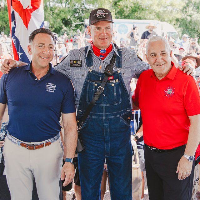 Mark George, president and CEO of Norfolk Southern; Ed Dickens, Union Pacific's senior manager-Heritage Operations; and Union Pacific CEO Jim Vena.