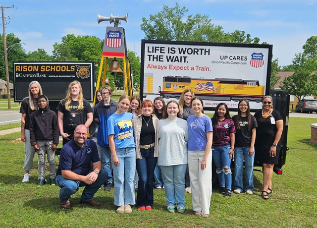 Locomotive Engineer John Varnell connects with teens from the Cleveland County East Club near Rison, Arkansas.