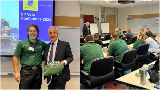 UPVETS President David LaPlante with CEO Jim Vena at UPC, Omaha. | L