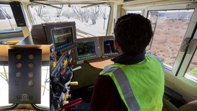 Locomotive cab interior and cab signal