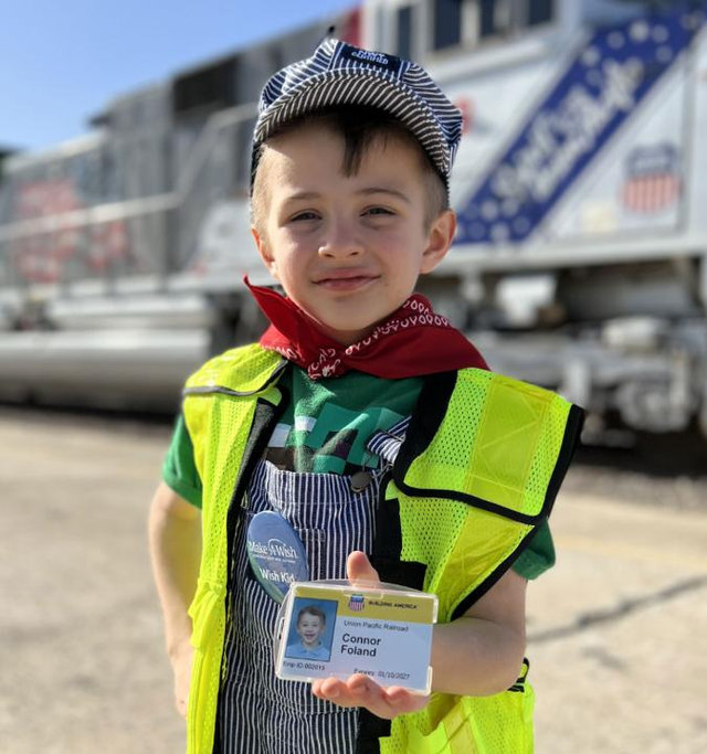 Medium | Inside Track: Make A Wish Connor with badge
