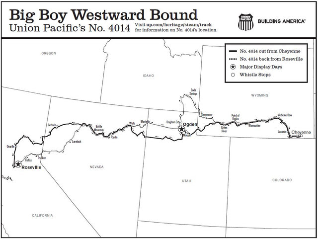Big Boy 2024 Westward Bound Route Map