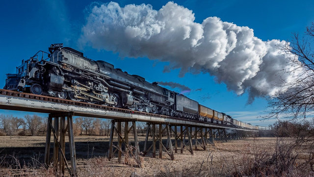 Big Boy No. 4014 Steaming Across a Bridge - Westward Bound 2024 | O
