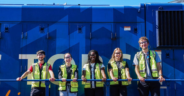 US Speedskating athletes recently visited Union Pacific's Roper Yard in Salt Lake City.