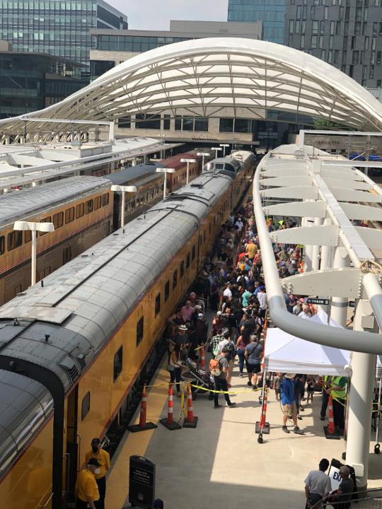 Medium | Fans line up to see Big Boy No. 4014 at Union Station in Denver