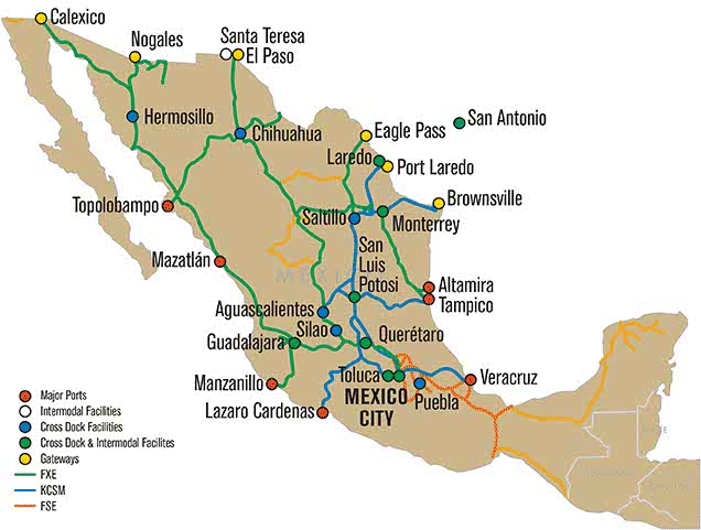 Rendition Original | Union Pacific de Mexico Map