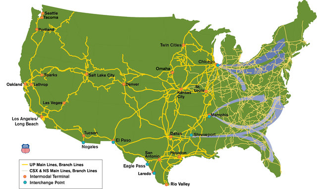 Original | Domestic Intermodal Service Network Map