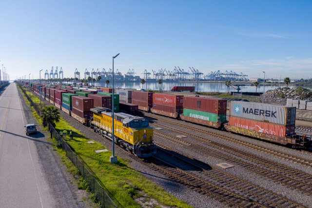 Locomotive with cargo