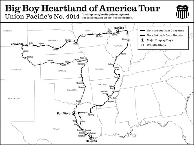 Heartland of America Big Boy No. 4014 Tour Map | O