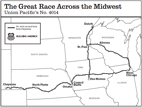 Great Race Across the Midwest Route