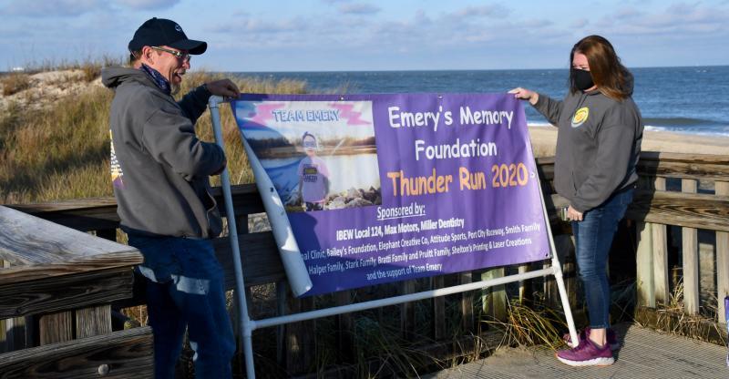 Emery's grandparents, Paul and Missy Smith, at an event for Emery's Thunder Run.