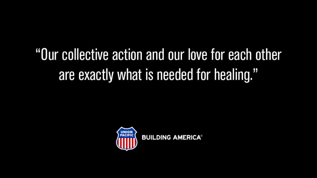 Our collective action and our love for each other are exactly what is needed for healing.
