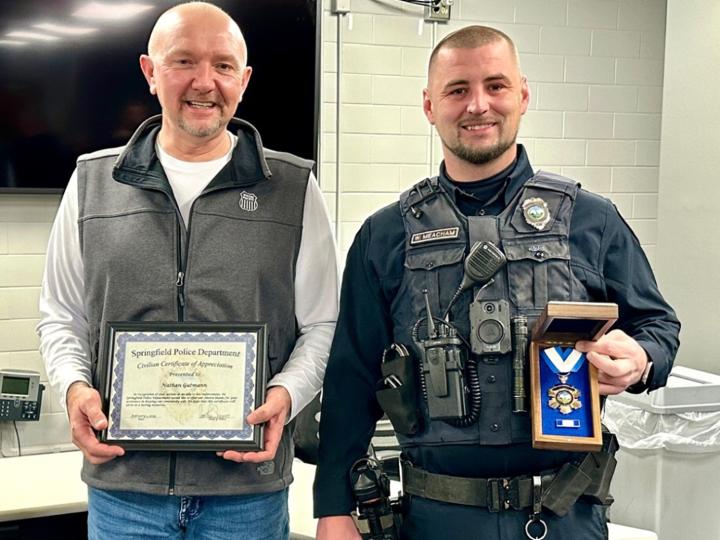 Nate Gutmann and Officer Meacham recognized for lifesaving | MR