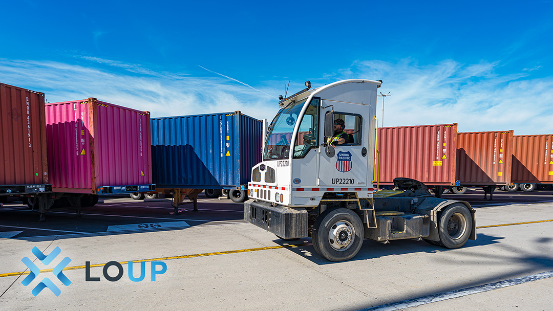 Autocar terminal tractor at ICTF Intermodal Terminal