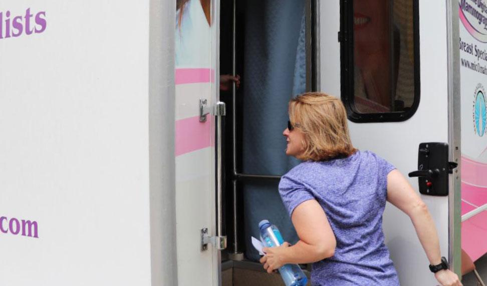 Senior Analyst Jeanne Stromgren took advantage of the convenience the mobile mammography van provided.