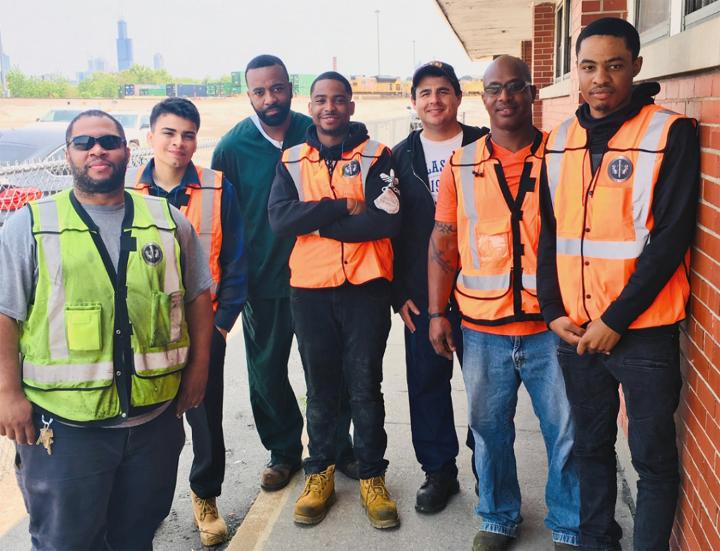 Opportunity Works interns tour a Union Pacifc yard to learn about day-to-day operations and various career opportunities.