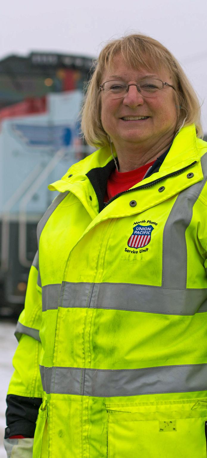 Locomotive Engineer Janet Schultz celebrated her 40th year with Union Pacific in 2019.