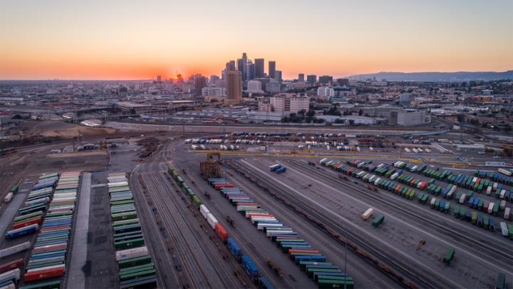 LATC Intermodal Facility sits on 145 acres in downtown Los Angeles, California. 