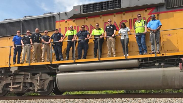 Union Pacific worked with the Conway, Arkansas, Police Department to host a community safety event. 