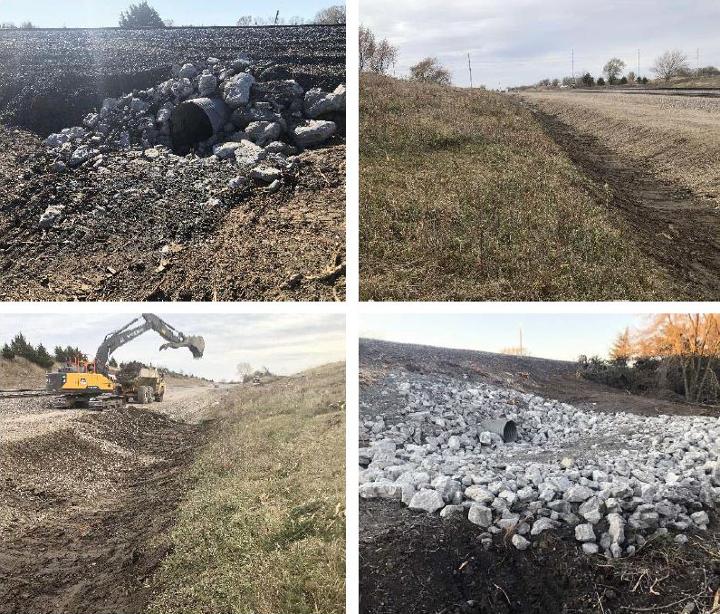 Completed flood mitigation work near Bremen, Kansas.